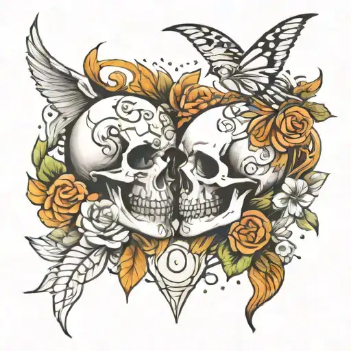 life and death  tattoo design idea