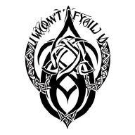 "I won't fail you" viking symbol for family in the middle of the celtic dara knot  tattoo design idea