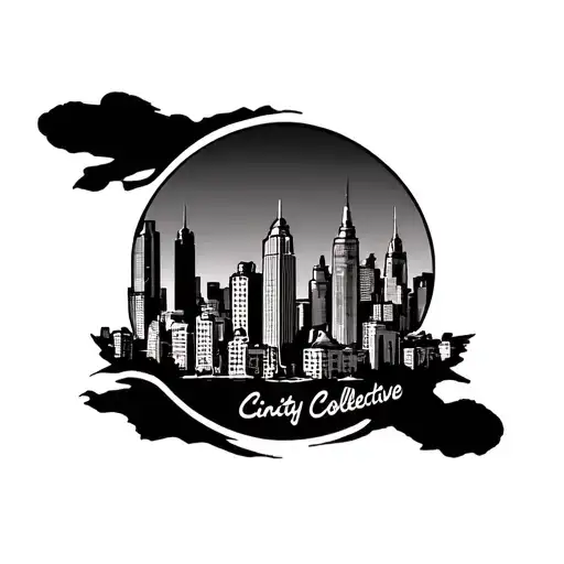 CinCity Collective logo city scape tattoo design idea