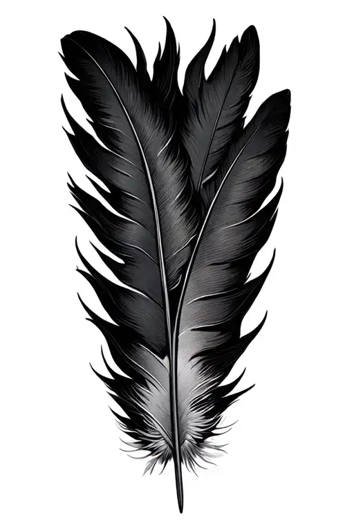 tooled leather feather tattoo design idea