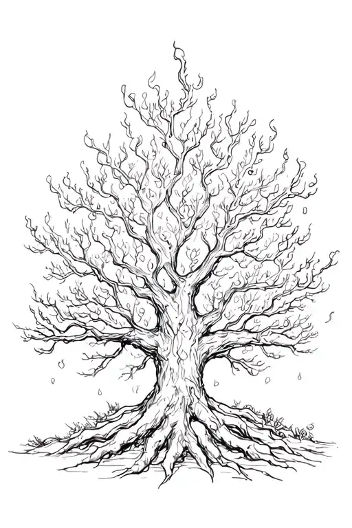 burning bush tattoo design idea