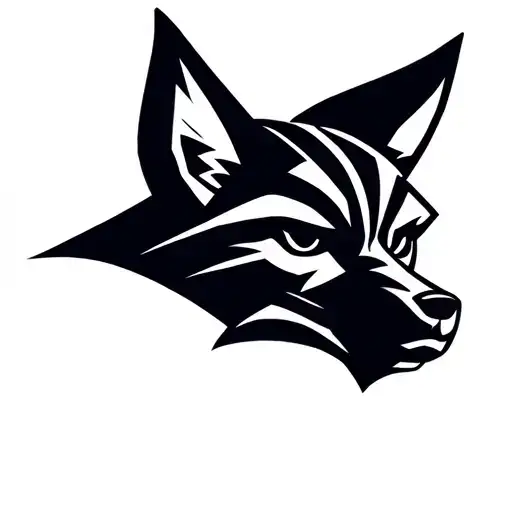 Mechanical fox head logo. Low detail, simple design. tattoo design idea