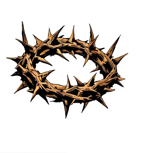 crown of thorns on elbow with some of the thorns poking in the skin with something in the middle  tattoo design idea