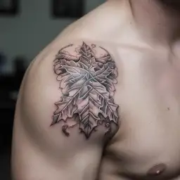 underbust pumpkin oak leaves tattoo design idea