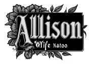 "Allison" wife name tattoo design idea