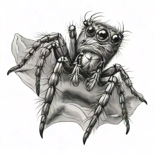 jumping spider tattoo design idea