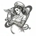 sexy nurse pregnant tattoo design idea