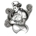 sexy nurse pregnant tattoo design idea