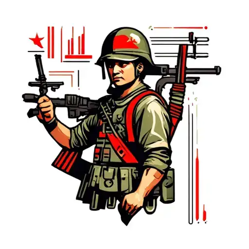 Communist Greek soldier tattoo design idea