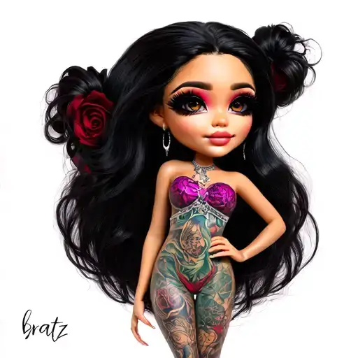 bratz full body tattoo design idea