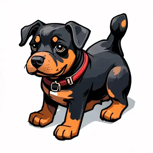 black Minecraft dog sitting tattoo design idea