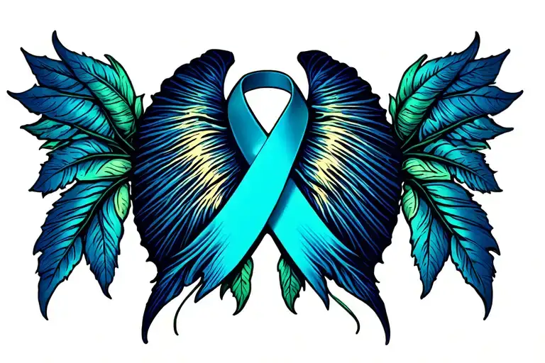 lung cancer awareness ribbon tattoo design idea