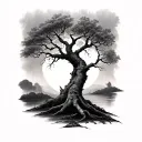 Leafless tree tattoo design idea