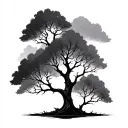 Leafless tree tattoo design idea