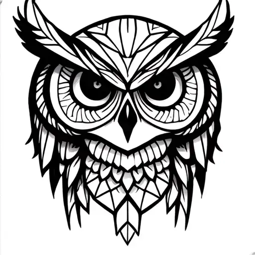 Skull and owl tattoo design idea
