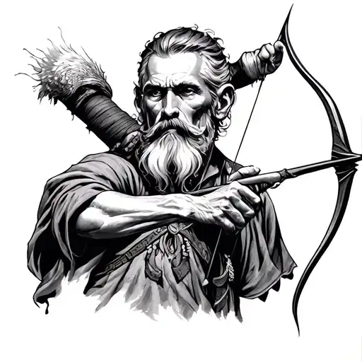 my deceased uncle who was an archer tattoo design idea