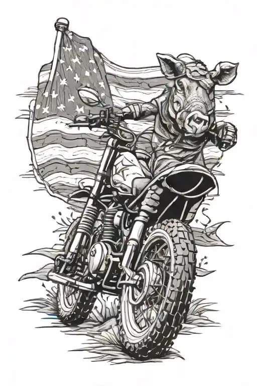 patriotic, dirt bike, country living, cooking, whole hogs tattoo design idea
