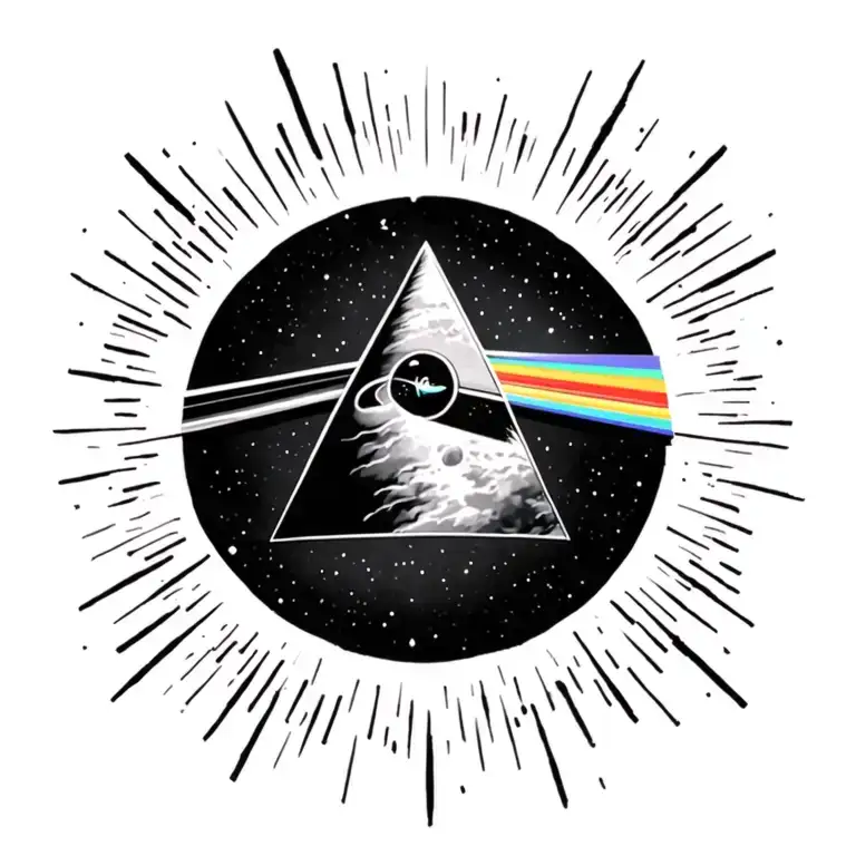 dark side of the moon prism album cover tattoo design idea