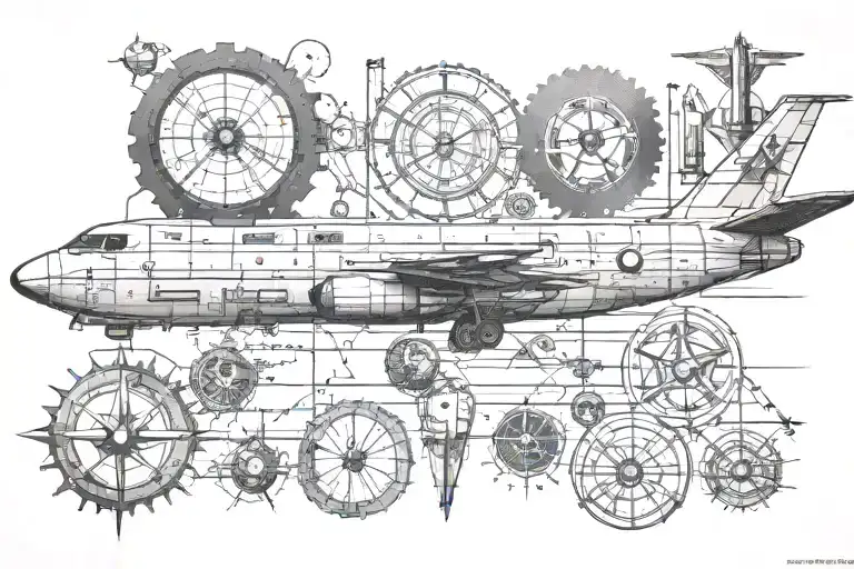 aerospace engineering symbols tattoo design idea