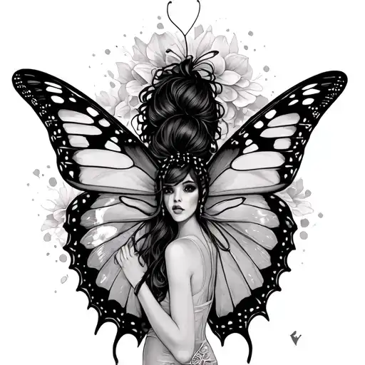 Name Kai'Lynn w butter fly away tattoo design idea