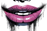 Lip tattoo design idea