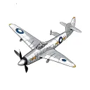spitfire fighter plane tattoo design idea
