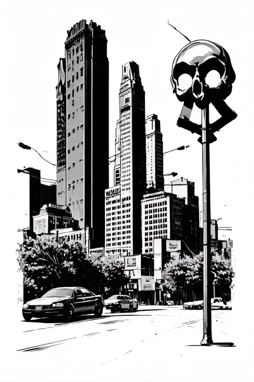 crime scene memphis land marks tattoo design idea