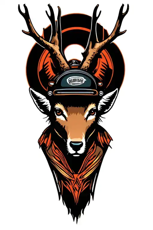 jackalope racecar driver 1930s tattoo design idea