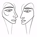 2 faces picasso inspired tattoo tattoo design idea