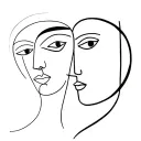 2 faces picasso inspired tattoo tattoo design idea