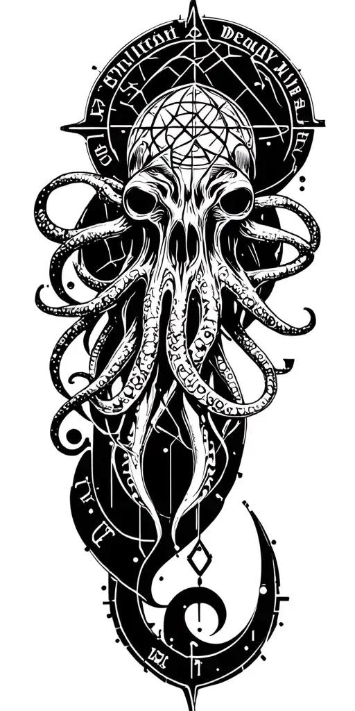 "Strange Aeons" "Strange Aeons" "Even Death May Die" Cthulhu Symbols, the Elder Sign, Lovecraftian Nightmare, Eldritch Horror tattoo design idea