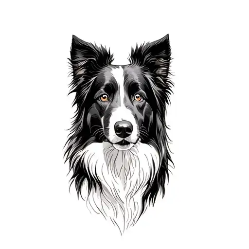 a border collie tattoo design idea