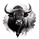 Buffalo Into The Storm tattoo design idea