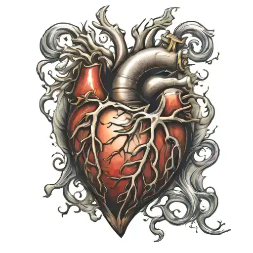 heart shaped for nipple tattoo design idea