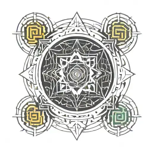 eternal return simbol inside a rounded lines tattoo design idea