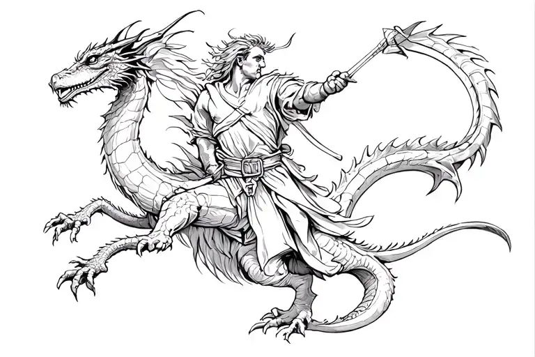 st george killing a dragon tattoo design idea
