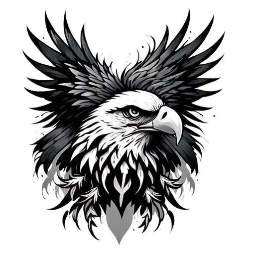 Tribal Eagle tattoo design idea