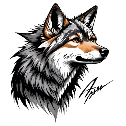 Coyote tattoo design idea