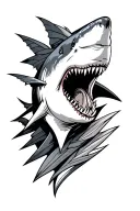 Shark arrow design tattoo design idea