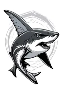 Shark arrow design tattoo design idea