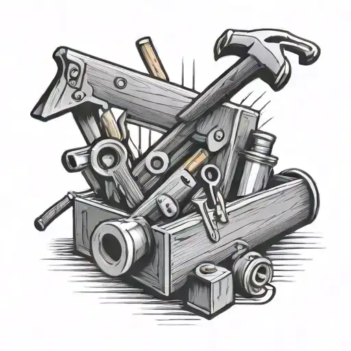 Carpenter tools tattoo design idea
