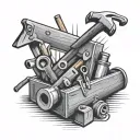 Carpenter tools tattoo design idea