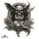 heaven vs hell tattoo design idea