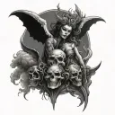 heaven vs hell tattoo design idea