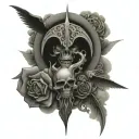 heaven vs hell tattoo design idea