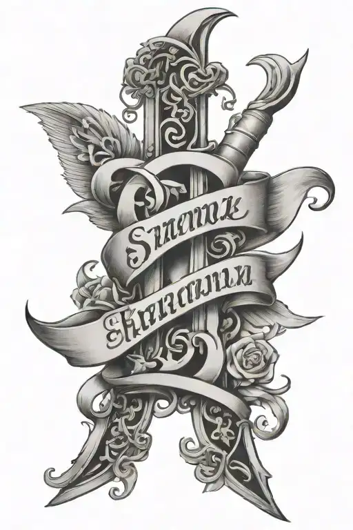 Last name written tattoo design idea