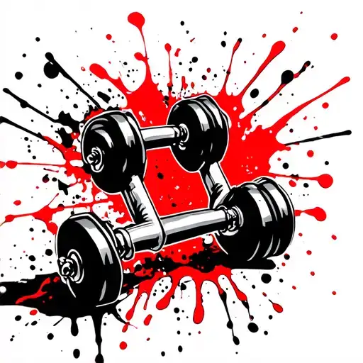 dumbbells tattoo design idea