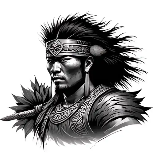 Filipino tribal warrior fighter tattoo design idea