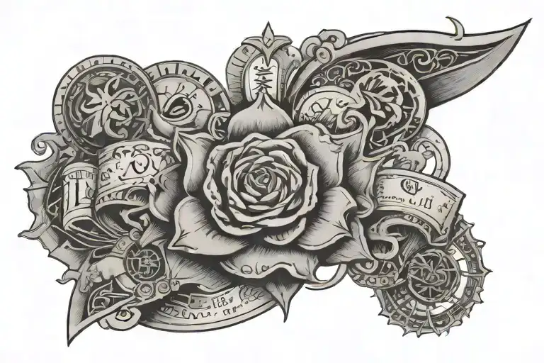 A tattoo symbolizing the connection between money and love, with a touch of intelligence tattoo design idea