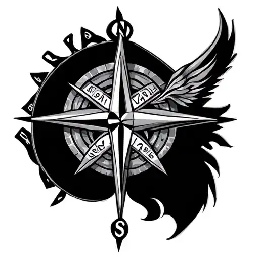 Celtic knot compass rose tattoo design idea
